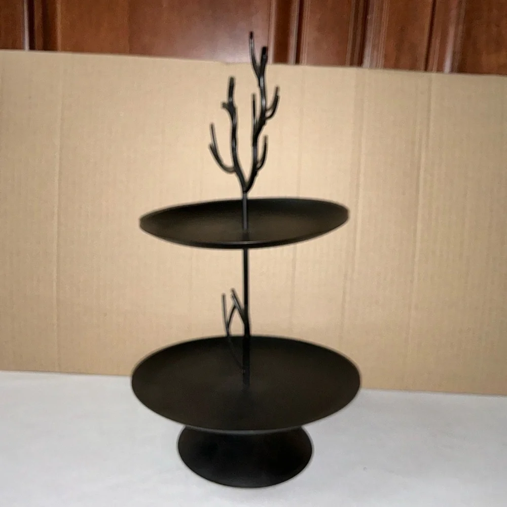 Halloween Crooked Style Tree Deer Antlers Two-Tier Metal Stand - Picture 11 of 13